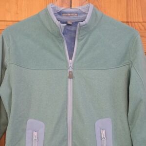 Womens Peter Millar  Warmth Full Zip Jacket Small Green Sherpa Lined